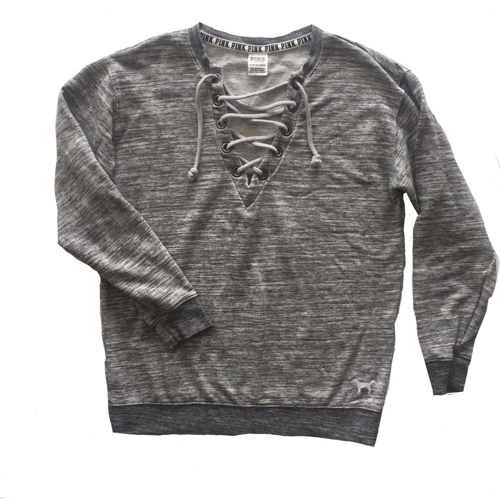 Victoria’s Secret Pink lace-up pullover sweatshirt - Picture 3 of 8